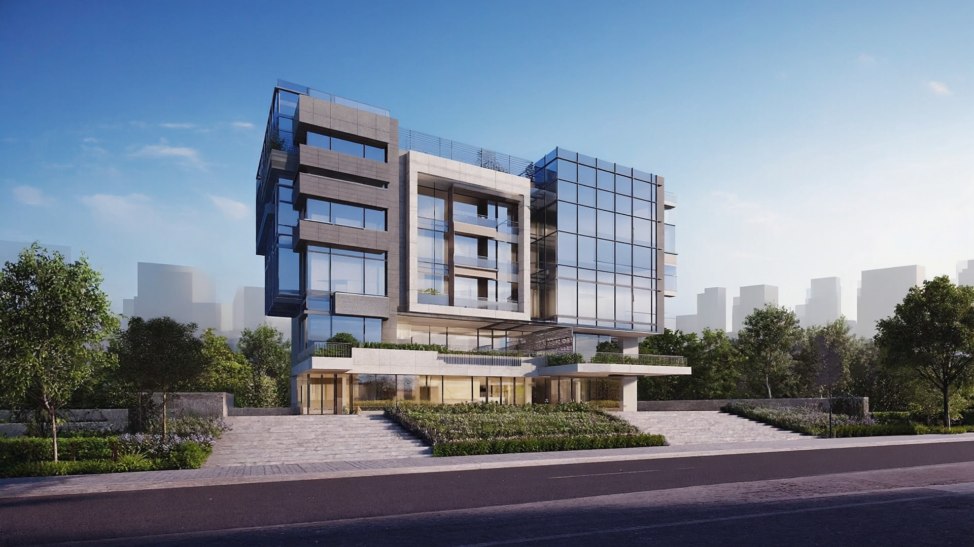 Projet BTP terminé immeuble commercial Abidjan