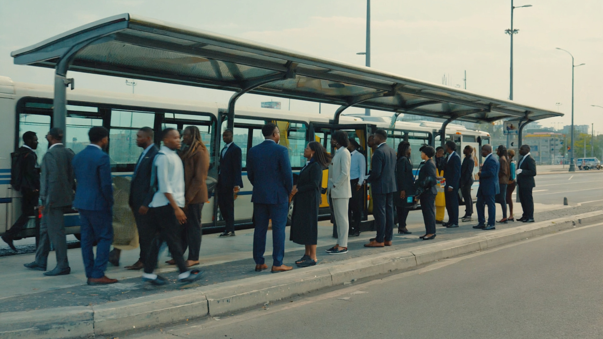 Travailleur abonné navette bus confortable Abidjan